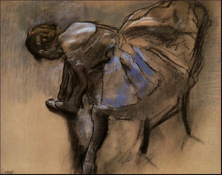 Seated Dancer Tying her Slipper, Edgar Degas